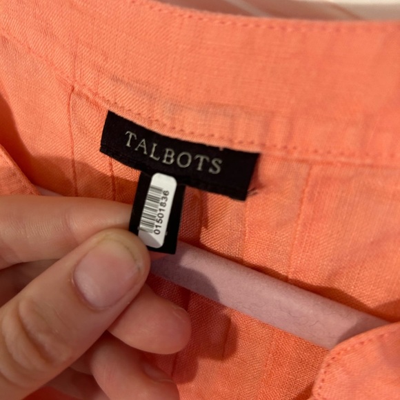 Talbots 100% Linen Salmon Top - Picture 4 of 5